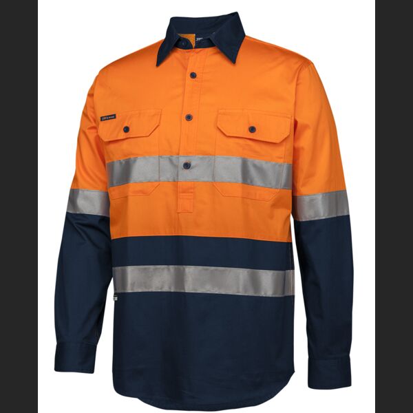 Hi Vis (D+N) Close Front L/S 150G Work shirt Thumbnail