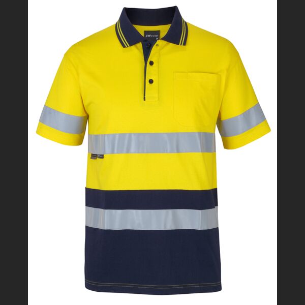 Hi Vis (D+N) S/S Cotton Polo Thumbnail