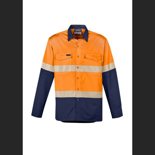 Mens Rugged Cooling Hi Vis Segmented Tape L/S Shirt Thumbnail